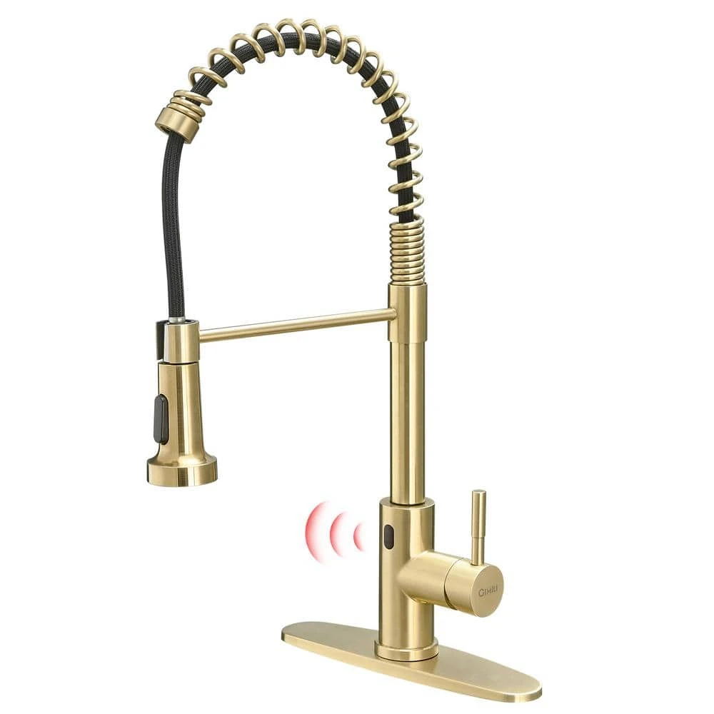 Touchless Kitchen Faucet, Hands Free Automatic Smart Kitchen Faucet Brushed Nickel Gold Smart Kitchen Faucet 1 Touchless Kitchen Faucet, Hands Free Automatic Smart Kitchen Faucet Brushed Nickel Gold Smart Kitchen Faucet