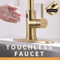 Touchless Kitchen Faucet, Hands Free Automatic Smart Kitchen Faucet Brushed Nickel Gold Smart Kitchen Faucet 13 Touchless Kitchen Faucet, Hands Free Automatic Smart Kitchen Faucet Brushed Nickel Gold Smart Kitchen Faucet -FURITURE SALE SHOP brushed gold tahanbath pull down kitchen faucets z w1932p156241 76 1000