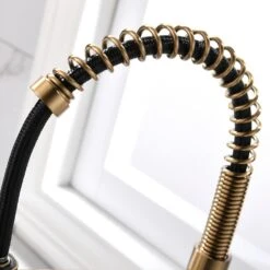 Commercial Brushed Nickel Kitchen Faucet With Pull Down Sprayer, Single Lever Kitchen Sink Faucet With Deck Plate -FURITURE SALE SHOP brushed gold tahanbath pull down kitchen faucets z w1932p172308 76 1000