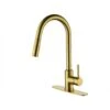 16.5 In Kitchen Faucet With 360 Degree Spout Swivel Pull Down Sprayer In Brushed Gold