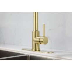 16.5 In Kitchen Faucet With 360 Degree Spout Swivel Pull Down Sprayer In Brushed Gold -FURITURE SALE SHOP brushed gold tahanbath pull down kitchen faucets z w2287p152910 76 1000
