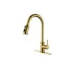 Brushed Gold 16.53 In. H Pull Down Sprayer Kitchen Faucet With 360 ° Spout Swivel