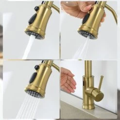 18.7 In. H Single Handle Pull Out Sprayer Kitchen Faucet With 360° Spout Swivel In Brushed Gold 17 18.7 In. H Single Handle Pull Out Sprayer Kitchen Faucet With 360° Spout Swivel In Brushed Gold -FURITURE SALE SHOP brushed gold tahanbath pull out kitchen faucets kt ct xy33ng70us fa 1000