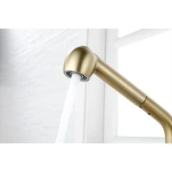 Single Handle Kitchen Sink Faucet With Pull Out Sprayer In Brushed Gold -FURITURE SALE SHOP brushed gold tahanbath pull out kitchen faucets y w2287 p154031 31 1000