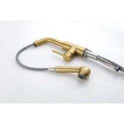Single Handle Kitchen Sink Faucet With Pull Out Sprayer In Brushed Gold -FURITURE SALE SHOP brushed gold tahanbath pull out kitchen faucets y w2287 p154031 44 1000