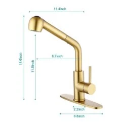 Single Handle Kitchen Sink Faucet With Pull Out Sprayer In Brushed Gold -FURITURE SALE SHOP brushed gold tahanbath pull out kitchen faucets y w2287 p154031 fa 1000