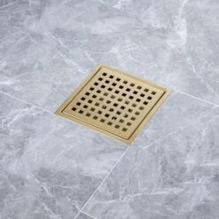 6 In W X 6 In D Stainless Steel Decorative Drain Cover With Brushed Gold -FURITURE SALE SHOP brushed gold tahanbath shower drains q pzz 7003lsj 6 31 1000