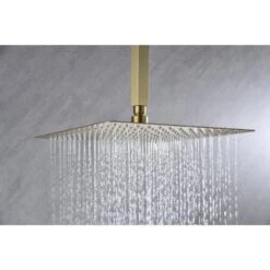 No Handle Rain Shower Head 1-Spray Shower Faucet 2.5 GPM With High Pressure Rainfall In. Brushed Gold -FURITURE SALE SHOP brushed gold tahanbath shower faucets z w2287 p182601 31 1000