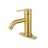 Single Handle Bathroom Sink Faucet In Brushed Gold