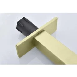 Waterfall Spout Single Handle Bathroom Sink Faucet In Brushed Gold -FURITURE SALE SHOP brushed gold tahanbath single hole bathroom faucets y w2287 p154604 4f 1000