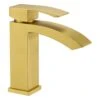 Single Handle Single Hole Bathroom Faucet Spot Resistant In Brushed Gold