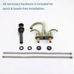 Brushed Gold 2-Handle Bathroom Faucet: 360° Rotating Spout, Crescent Moon Design -FURITURE SALE SHOP brushed gold tahanbath single hole bathroom faucets z t3177p277486 44 1000