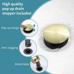 Brushed Gold 2-Handle Bathroom Faucet: 360° Rotating Spout, Crescent Moon Design -FURITURE SALE SHOP brushed gold tahanbath single hole bathroom faucets z t3177p277486 fa 1000