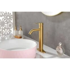 Bathroom Sink Faucet Single Hole Single Handle Bathroom Faucet Vanity Faucet Deck Mount 1-Hole Or 3-Holes -FURITURE SALE SHOP brushed gold tahanbath single hole bathroom faucets z w1272 64940 31 1000