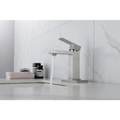 Waterfall Spout Bathroom Faucet, Single Handle Bathroom Vanity Sink Faucet White -FURITURE SALE SHOP brushed gold tahanbath single hole bathroom faucets z w928 67783 44 1000