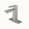 Waterfall Spout Bathroom Faucet, Single Handle Bathroom Vanity Sink Faucet White