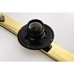 24in Square Shower Floor Drain With Flange, Pattern Grate Removable, Food-Grade SUS 304 Stainless Steel In Brushed Gold -FURITURE SALE SHOP brushed gold tahanbath sink strainers y w928 s00029 1f 1000