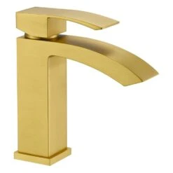 Waterfall Single Handle Single Hole Vessel Sink Faucet In Brushed Gold