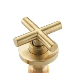 Double Handle Bathroom Faucet Wall Mounted Bathroom Sink Faucet In Brushed Gold -FURITURE SALE SHOP brushed gold tahanbath wall mounted faucets y w2287 p185563 44 1000