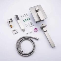 Single Handle 2-Spray 1.8 GPM Waterfall Wall Mounted Bathtub Swivel Tub Filler Faucet With Hand Shower In Brushed Nickel -FURITURE SALE SHOP brushed nickel bathtub shower faucet combos w1194 d93107bn kxc 66 1000