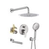 Single Handle 3-Spray High Pressure Tub And Shower Faucet Combo With Tub Spout In Brushed Nickel (Valve Included)
