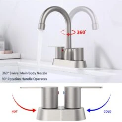 4 In. Centerset Faucet 2-Handle Bathroom Faucet High Arc In Brushed Nickel 9 4 In. Centerset Faucet 2-Handle Bathroom Faucet High Arc In Brushed Nickel -FURITURE SALE SHOP brushed nickel centerset bathroom faucets x dr 4100 npy 4f 1000