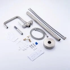 1-Handle Freestanding Tub Faucet With Hand Shower With Waterfall In Brushed Nickel -FURITURE SALE SHOP brushed nickel claw foot tub faucets q pzz 8008bn 76 1000