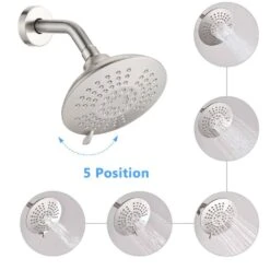Single Handle 5 Spray Patterns Freestanding Tub And Shower Faucet 2.2 GPM In Brushed Nickel -FURITURE SALE SHOP brushed nickel claw foot tub faucets x w1219 w43762 44 1000