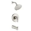 Single Handle 5 Spray Patterns Freestanding Tub And Shower Faucet 2.2 GPM In Brushed Nickel