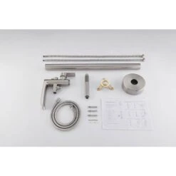 Luxury Freestanding Bathroom Cantilever Tub Faucets With Hand Shower Brass Shower Set In Brushed Nickel -FURITURE SALE SHOP brushed nickel claw foot tub faucets x xy hs273 77n 76 1000