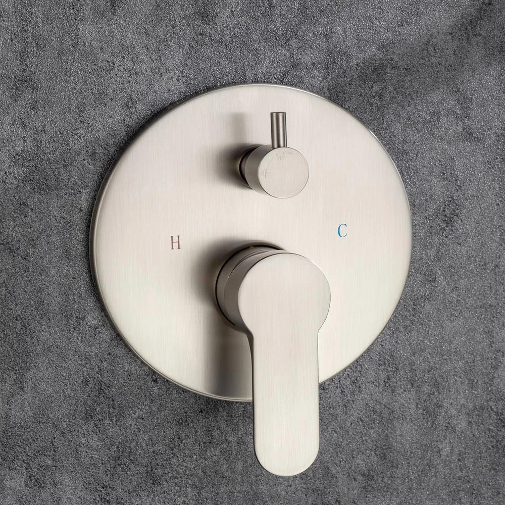 3-Spray Patterns With 2.5 GPM 12 In. Ceiling Mounted Dual Shower Heads Shower System Mix Set In Brushed Nickel 3 3-Spray Patterns With 2.5 GPM 12 In. Ceiling Mounted Dual Shower Heads Shower System Mix Set In Brushed Nickel - Image 3