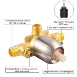 6-Spray Single Handle Round Shower Head Set Wall Mount Fixed And Handheld Shower Head 2.5 GPM In Brushed Nickel -FURITURE SALE SHOP brushed nickel dual shower heads x w1219 w43223 1f 1000