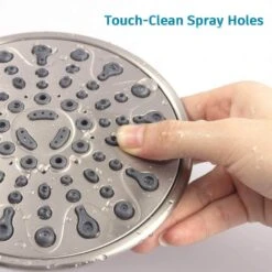 6-Spray Single Handle Round Shower Head Set Wall Mount Fixed And Handheld Shower Head 2.5 GPM In Brushed Nickel -FURITURE SALE SHOP brushed nickel dual shower heads x w1219 w43223 44 1000