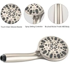 7 Spray Settings Fixed And Handheld Shower Head In Brushed Nickel -FURITURE SALE SHOP brushed nickel dual shower heads x w1219 w47477 4f 1000