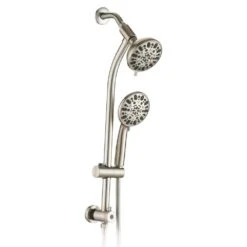 7 Spray Settings Fixed And Handheld Shower Head In Brushed Nickel