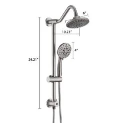 5 Spray Settings Dual Rain Shower Head With Handheld Shower Head 2.5 GPM In Brushed Nickel -FURITURE SALE SHOP brushed nickel dual shower heads x w1219 w56007 76 1000