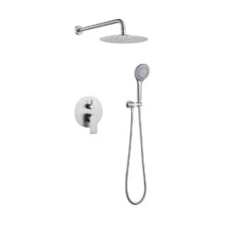 2-Spray Dual Shower Wall Mount Fixed And Handheld Shower Head Rainfall Shower System In Brushed Nickel 12 2-Spray Dual Shower Wall Mount Fixed And Handheld Shower Head Rainfall Shower System In Brushed Nickel -FURITURE SALE SHOP brushed nickel dual shower heads x xy hs274 55n 44 1000