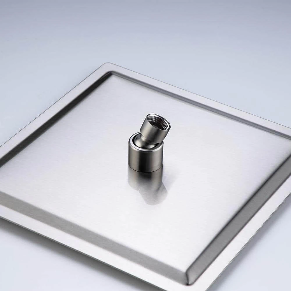 1-Spray Patterns With 2.5 GPM 10 In. Wall Mount Rain Fixed Shower Head In Brushed Nickel (Valve Included) 7 1-Spray Patterns With 2.5 GPM 10 In. Wall Mount Rain Fixed Shower Head In Brushed Nickel (Valve Included) - Image 7