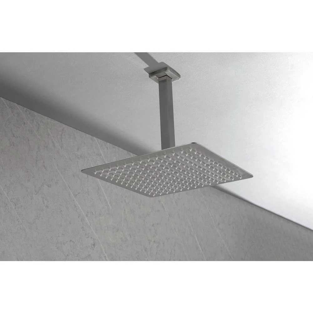 1-Spray Patterns With 2.5 GPM 10 In. Ceiling Mount Rain Fixed Shower Head In Brushed Nickel 4 1-Spray Patterns With 2.5 GPM 10 In. Ceiling Mount Rain Fixed Shower Head In Brushed Nickel - Image 4