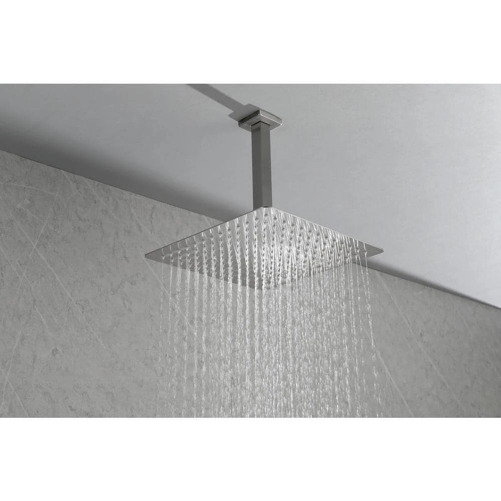 1-Spray Patterns With 2.5 GPM 10 In. Ceiling Mount Rain Fixed Shower Head In Brushed Nickel 7 1-Spray Patterns With 2.5 GPM 10 In. Ceiling Mount Rain Fixed Shower Head In Brushed Nickel - Image 7