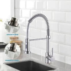 Single Handle Deck Mount Pull Down Sprayer Kitchen Faucet In Brushed Nickel -FURITURE SALE SHOP brushed nickel pull down kitchen faucets q xy 289n 45 1f 1000