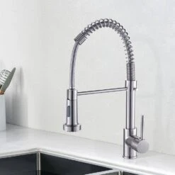 Single Handle Deck Mount Pull Down Sprayer Kitchen Faucet In Brushed Nickel -FURITURE SALE SHOP brushed nickel pull down kitchen faucets q xy 289n 45 31 1000
