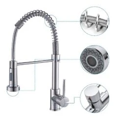 Single Handle Deck Mount Pull Down Sprayer Kitchen Faucet In Brushed Nickel -FURITURE SALE SHOP brushed nickel pull down kitchen faucets q xy 289n 45 c3 1000