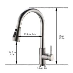 Single Handle Touch Sensor Gooseneck Pull Down Sprayer Kitchen Faucet In Brushed Nickel -FURITURE SALE SHOP brushed nickel pull down kitchen faucets q xy cp1069n 76 1000