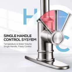 Single Handle 3 Modes Pull Down Sprayer Kitchen Cantilever Faucet Modern Kitchen Sink Faucet In Brushed Nickel 11 Single Handle 3 Modes Pull Down Sprayer Kitchen Cantilever Faucet Modern Kitchen Sink Faucet In Brushed Nickel -FURITURE SALE SHOP brushed nickel pull down kitchen faucets x dr ws au061100bn 1f 1000