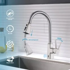 Single Handle Touchless Pull Down Sprayer Kitchen Faucet In Brushed Nickel 12 Single Handle Touchless Pull Down Sprayer Kitchen Faucet In Brushed Nickel -FURITURE SALE SHOP brushed nickel pull down kitchen faucets xy is2254n q 1f 1000