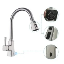 Single Handle Touchless Pull Down Sprayer Kitchen Faucet In Brushed Nickel 13 Single Handle Touchless Pull Down Sprayer Kitchen Faucet In Brushed Nickel -FURITURE SALE SHOP brushed nickel pull down kitchen faucets xy is2254n q 44 1000