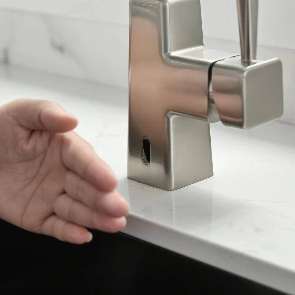 Single Handle Touchless Pull Down Sprayer Kitchen Faucet In Brushed Nickel 3 Single Handle Touchless Pull Down Sprayer Kitchen Faucet In Brushed Nickel - Image 3