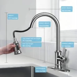 Single-Handle 3 Ways Setting Gooseneck Pull Out Sprayer Kitchen Faucet With Deckplate Included In Brushed Nickel -FURITURE SALE SHOP brushed nickel pull out kitchen faucets q dr wsbnau061100 76 1000