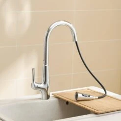 Single-Handle Touchless Pull Out Kitchen Faucet With Sprayer Kitchen Sink Faucets Smart One Hole Taps Brushed Nickel -FURITURE SALE SHOP brushed nickel pull out kitchen faucets q xy is1230 33c 31 1000
